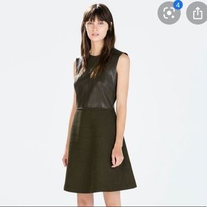 Zara Black Faux Leather Top Dress | M​​